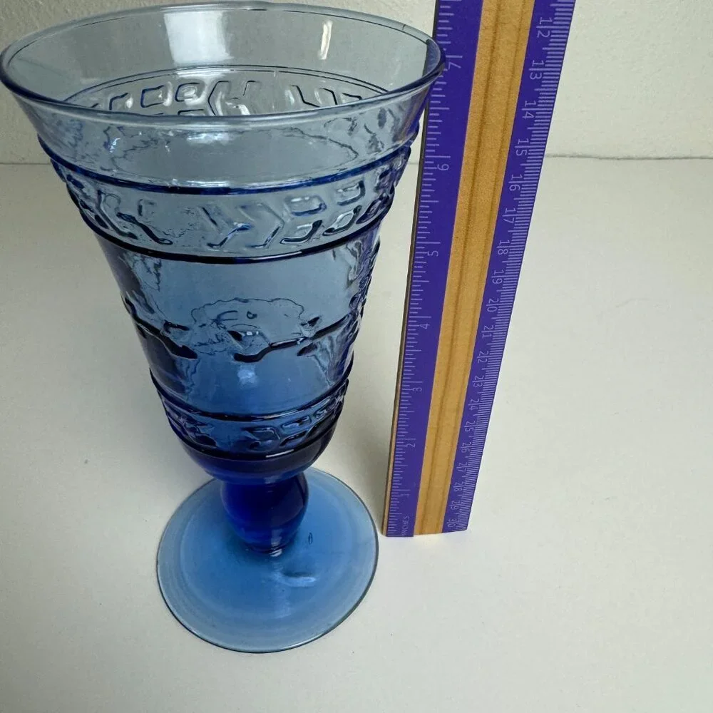 Vintage Blue Wine Glass Goblet